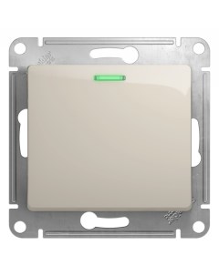 Молочн. Выключатель 1-кл. с подсв. (без рамки) GSL000913 Glossa