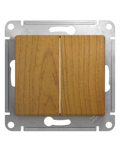 Дерево дуб Выключатель 2-кл. (без рамки) GSL000551 Glossa
