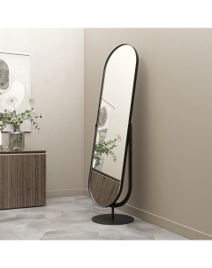 Дизайнерское напольное зеркало ozevis в металлической раме черного цвета черный 46x165x40 см Genglass