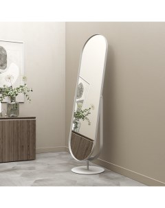 Дизайнерское напольное зеркало ozevis в металлической раме белого цвета белый 46x165x40 см Genglass