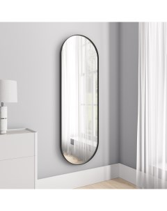 Дизайнерское настенное зеркало nolvis l в тонкой металлической раме черного цвета черный 60x180x4 см Genglass