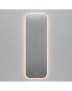 Прямоугольное зеркало с тёплой подсветкой kuvino nf led m с сенсорной кнопкой серый 49x149x2 см Genglass