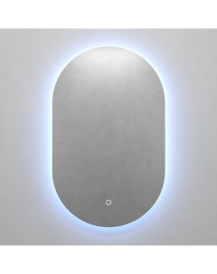 Овальное зеркало с холодной подсветкой nolvis nf led s с сенсорным включателем серый 50x80x2 см Genglass