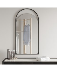 Дизайнерское арочное настенное зеркало arkelo s в металлической раме черного цвета черный 52x102x2 с Genglass