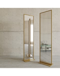 Дизайнерское напольное одностороннее зеркало zeliso 1 в металлической раме золотого цвета золотой 45 Genglass