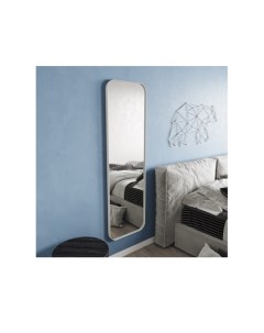 Дизайнерское настенное зеркало kuvino l в тонкой раме белого цвета белый 55x180x4 см Genglass