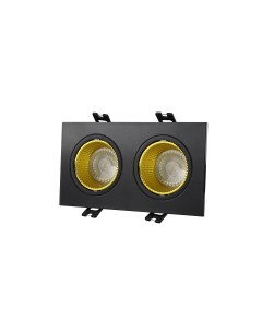Dk3072 bk ye встраиваемый светильник ip 20 10 вт gu5 3 led черный желтый пластик черный Denkirs