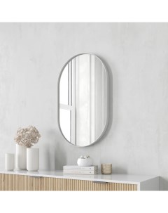 Дизайнерское настенное зеркало nolvis s в тонкой металлической раме белого цвета белый 51x81x4 см Genglass