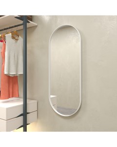 Дизайнерское настенное зеркало nolvis m в тонкой металлической раме белого цвета белый 51x136x4 см Genglass