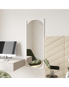 Дизайнерское настенное зеркало kvaden m в металлической раме белого цвета белый 54x139x2 см Genglass
