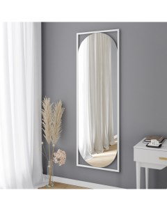 Дизайнерское настенное зеркало в полный рост kvaden l в металлической раме белого цвета белый 60x180 Genglass