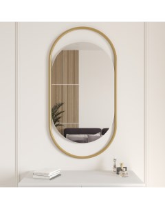 Дизайнерское настенное зеркало evelix s в металлической раме золотого цвета золотой 54x104x2 см Genglass