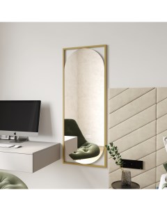 Дизайнерское настенное зеркало kvaden m в металлической раме золотого цвета золотой 54x139x2 см Genglass