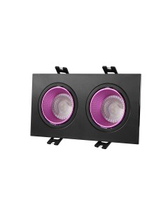 Dk3072 bk pi встраиваемый светильник ip 20 10 вт gu5 3 led черный розовый пластик черный Denkirs