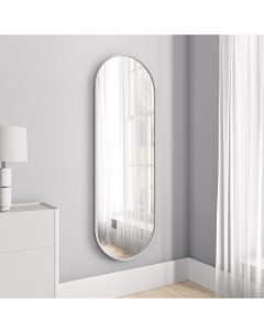 Дизайнерское настенное зеркало nolvis l в тонкой металлической раме белого цвета белый 60x180x4 см Genglass