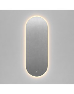 Овальное зеркало с тёплой подсветкой nolvis nf led m с сенсорным включателем серый 50x135x2 см Genglass