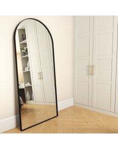 Дизайнерское большое настенное напольное зеркало arkis l в тонкой раме черного цвета черный 80x180x4 Genglass