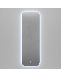 Прямоугольное зеркало с холодной подсветкой kuvino nf led m с сенсорной кнопкой серый 49x149x2 см Genglass