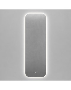 Прямоугольное зеркало с нейтральной подсветкой kuvino nf led m с сенсорной кнопкой серый 49x149x2 см Genglass