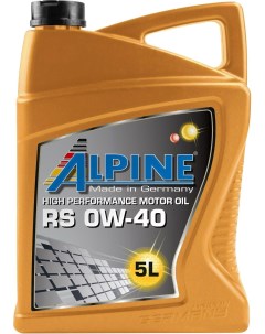 Моторное масло RS 0W40 5л 0100222 Alpine