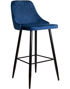Барный стул Седия Megan 2 синий велюр HLR64 черный Akshome