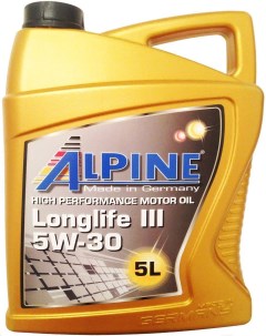 Моторное масло Longlife III 5W30 5л 0100282 Alpine