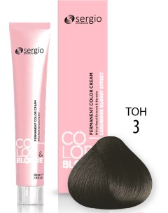 Крем краска для волос ColorBlonde 3 темно коричневый Sergio professional