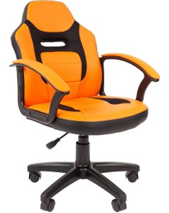 Офисное кресло Kids 110 экопремиум черный оранжевый Chairman