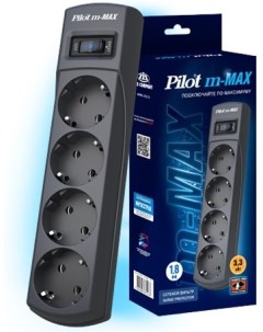Сетевой фильтр Pilot m Max 4 euro outlets 10m Black Zis
