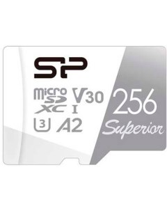 Карта памяти microSD 256GB Superior A2 microSDXC Class 10 UHS I U3 SP256GBSTXDA2V20 Silicon power
