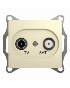 Беж. Розетка TV-SAT прох. (без рамки) GSL000298 Glossa