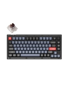 Клавиатура V1 Frosted Black RGB Hot Swap Knob K pro Brown Switch V1 C3 RU Keychron