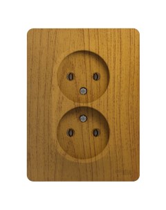 Дерево дуб Розетка 2-гнездн. б/з (с рамкой) GSL000520 Glossa