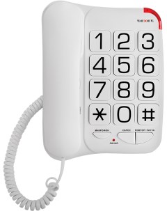 Проводной телефон TX 201 белый Texet
