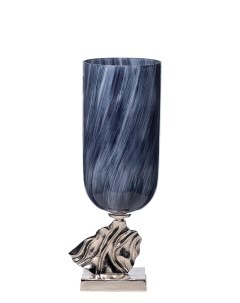 71pn 31271 ваза стекл дымчатая на металл основании d20 59см синий Garda decor