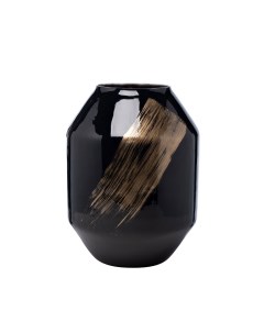 71pn 5180 ваза стеклянная черная с золотом d22 30см черный Garda decor