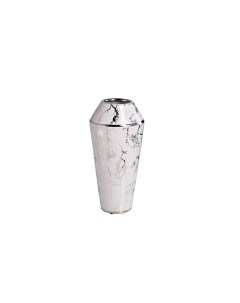 18h3296 wh ваза керамическая белая с серым декором d14 5 30см белый Garda decor