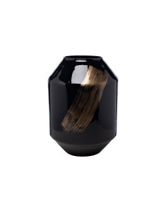 71pn 5181 ваза стеклянная черная с золотом d27 38см черный Garda decor
