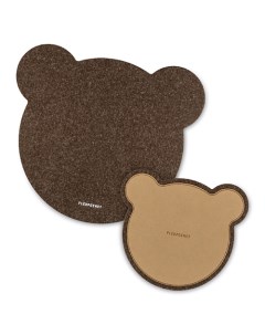 Коврик для мыши из фетра и подставка под горячее в форме медведя Flexpocket