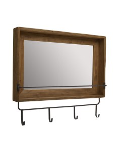 Зеркало настенное с вешалкой коричневый 60x53x10 см To4rooms