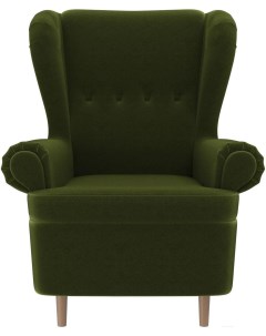 Кресло Лига Диванов Торин микровельвет зеленый 100930 Mebelico