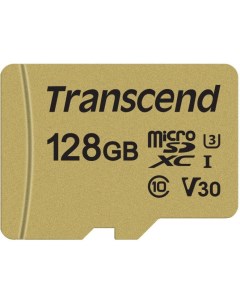 Карта памяти 128GB microSDXC Class 10 UHS I U1 V30 R95 W60MB s with adapter TS128GUSD500S Transcend