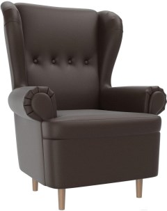 Кресло Лига Диванов Торин экокожа коричневый 100946 Mebelico