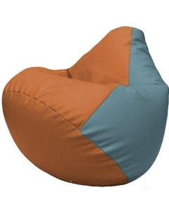 Кресло мешок Груша Макси оранжевый голубой Г2 3 2036 Flagman