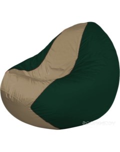 Кресло мешок кресло Classic К2 1 216 темно бежевый темно зеленый Flagman