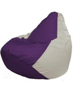 Кресло мешок Груша Макси фиолетовый белый Г2 1 36 Flagman