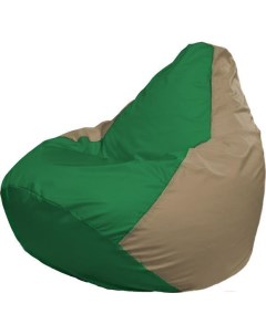 Кресло мешок Груша Супер Мега зеленый темно бежевый Г5 1 237 Flagman