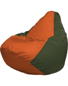 Кресло мешок Груша Супер Мега оранжевый темно оливковый Г5 1 211 Flagman