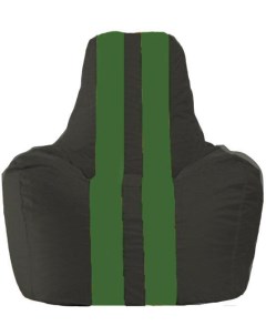 Кресло мешок кресло Спортинг С1 1 397 чёрный с зелёными полосками Flagman
