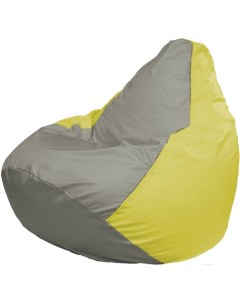 Кресло мешок Груша Супер Мега серый желтый Г5 1 338 Flagman